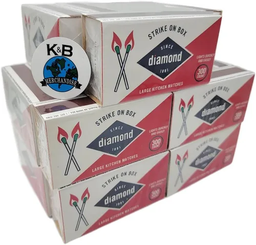 Vista 6 de Strike On Box Matches (3 cajas de 300) velas multiusos para chimenea, parrilla, barbacoa, cocina, campamento y muchas otras ocasiones, incluye un
