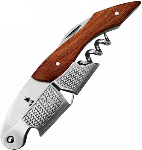 Vista 6 de Sacacorchos para abridor de vino – Llave profesional de doble bisagra para camareros con cortador de papel de aluminio y abridor de botellas
