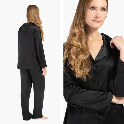 Vista 2 de Pijama clásico de seda para mujer (en caja de regalo), de Fishers Finery