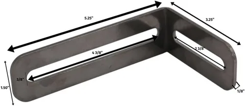Vista 6 de Ranura en T Acero inoxidable (Plata) Soporte L #3462 Pomo NO Incluido 5 1/4" x 3 1/4