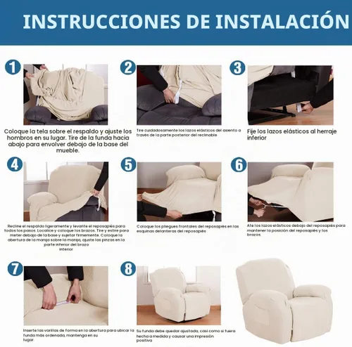 Vista 5 de H.VERSAILTEX Funda reclinable superelástica Fundas reclinables para sofá Funda reclinable para silla Forma ajustada Fundas antideslizantes Beige