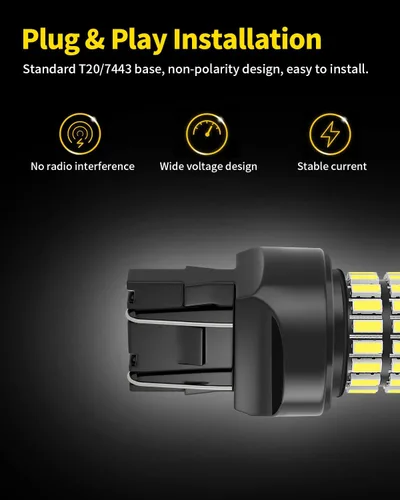 Vista 6 de Xenon White T20 7443 7444 7440 Bombillas LED con proyector de retroceso de luces compatibles con Honda 2001 2002 2003 2004 2005 2006 2007 2008 2009