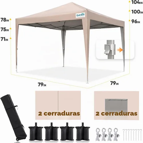 Vista 6 de Quictent Toldo desplegable de privacidad de 10 x 10 pulgadas con 4 paredes