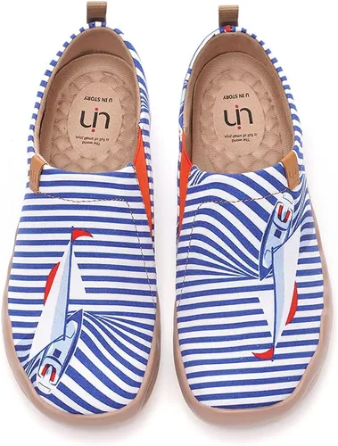 Vista 52 de UIN Mocasines casuales para mujer, de viaje, pintados, para caminar, ligeros, cómodos, de lona, tenis de moda