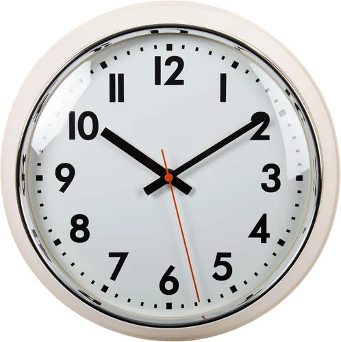 Vista 9 de Kiera Grace, reloj de pared retro con bisel cromado y lente de vidrio convexo, de 9.5 pulgadas, Plástico, Verde, 9.5