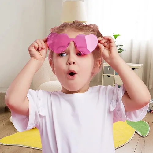 Vista 6 de AEAHALY Lentes de sol con forma de corazón blanco, verde, azul, morado, rosa, rojo, para mujer, con forma de corazón, a granel, para fiestas
