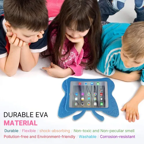 Vista 2 de Simicoo Funda de mariposa 3D para iPad 10.2 9 8 7 niños con soporte Lite de espuma EVA a prueba de golpes resistente funda para tableta para niñas
