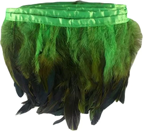Vista 15 de KOLIGHT Paquete de 2 yardas con flecos de plumas de gallo natural de 5-7 pulgadas de ancho, decoración de bricolaje (negro)