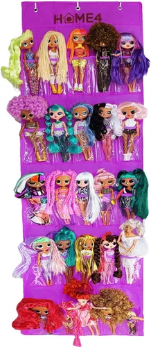 Vista 5 de HOME4 Soporte organizador de almacenamiento para colgar sobre la puerta, 25 bolsillos, compatible con juguetes sorpresa, muñecas, Omg, Barbie Lol