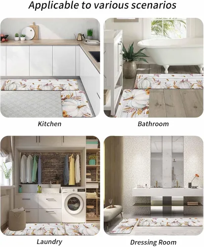 Vista 6 de Tapete de baño de calabaza blanca para bañera, antideslizante, de secado rápido y absorbente, de tierra de diatomeas, para fregadero de cocina