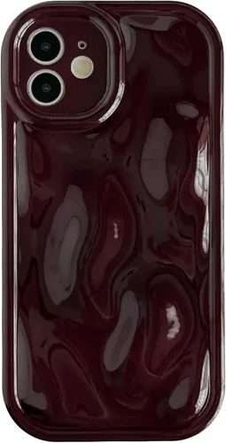Vista 10 de Caseative Funda para iPhone 12, color negro Galjanoplastia de cromo suave de la burbuja del meteorito de la onda de la ondulación