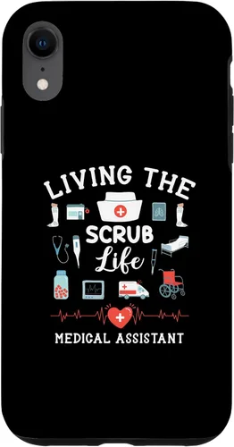 Vista 24 de Carcasa para iPhone 16 Living The Scrub Life Medical Assistant Nurse