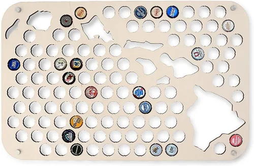 Vista 44 de Torched Tapa de cerveza Mapa Alabama, Estados Unidos tapa de cerveza titular decoración de pared, regalo para amantes de la cerveza para hombres