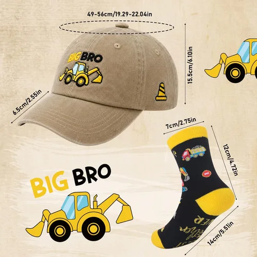 Vista 7 de Regalos promocionados a hermano mayor para niños pequeños Big Bro Baseball Hat Socks