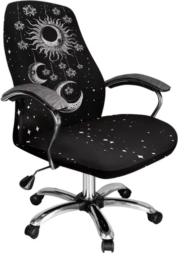 Vista 19 de 250 Years of Glory - Funda para silla de trabajo con diseño de águila calva, diseño de margarita y bandera estadounidense, funda giratoria acolchada
