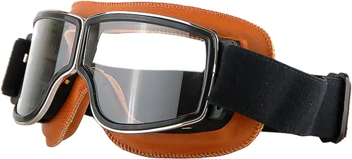 Vista 6 de Anteojos de seguridad para motociclismo, motonetas, medio casco clásico para Vespa, estilo aviador, plegable con lentes transparentes