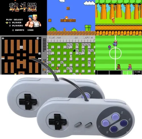 Vista 3 de Gxcdizx Cable de alimentación para adaptador de CA AV + 2 controladores para Super Nintendo SNES