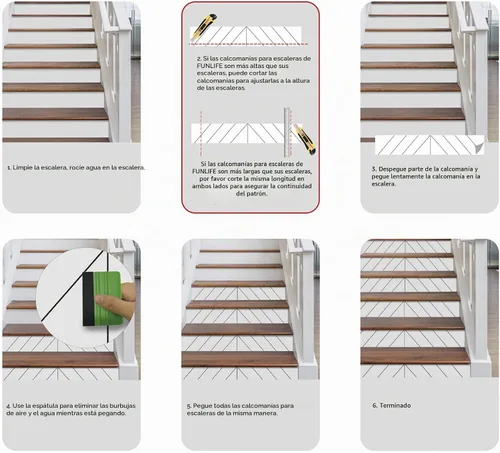 Vista 4 de funlife 13 calcomanías de vinilo retro para elevadores de escaleras, autoadhesivas, impermeables, 39.37 x 7.09 pulgadas, patrón italiano gris