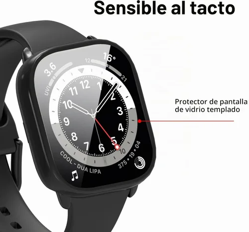 Vista 4 de Protector de pantalla para Amazfit GTS 4 Mini Smartwatch, paquete de 2 protectores de policarbonato duro, carcasa completa, accesorios para GTS 4