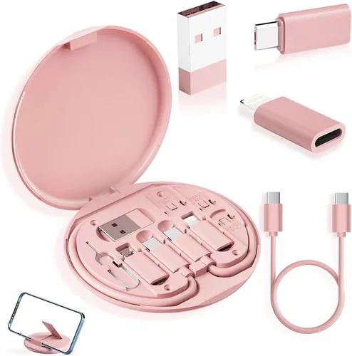 Vista 7 de Adaptador USB YANZI, cable de carga Micro USB con adaptador USB C para iluminación, adaptador de iluminación a USB C, caja de almacenamiento