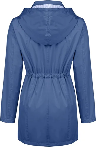 Vista 4 de Zcfire Chubasqueros para mujer, rompevientos, impermeable, ligera, con capucha, para exteriores, tallas S-XXL