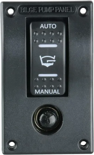 Vista 2 de Amarine Made Interruptor de bomba de sentina de 3 vías, disyuntor de circuito basculante LED de lujo, interruptor de control con luz LED