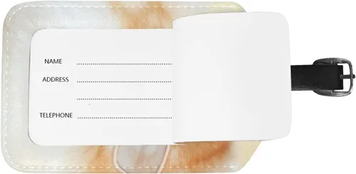 Vista 6 de BAXIEJ - 2 etiquetas de equipaje para maleta, lindas etiquetas de equipaje de perro pomerania con etiquetas de identificación de nombre para viajes