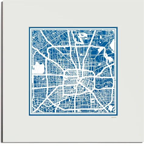 Vista 104 de O3 Design Studio San Diego, CA Paper Cut Map Matted Grey 20x20 in Paper Art