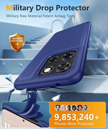 Vista 995 de FNTCASE Funda para iPhone 17 Pro: Fundas delgadas translúcidas de color azul claro compatibles con MagSafe, protección completa de la cámara