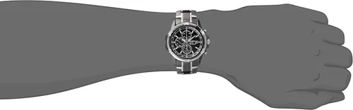 Vista 2 de SEIKO Reloj SSC141 para hombre - Esfera azul con cronógrafo solar, calendario de fecha y agujas LumiBrite, acero inoxidable y resistente al agua