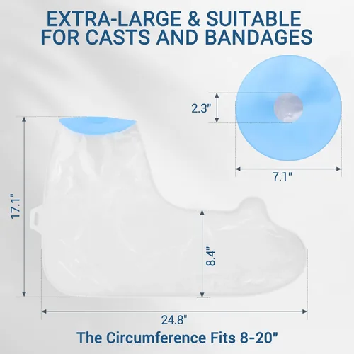 Vista 3 de Fundas de fundición para brazo de ducha, funda fundida impermeable, extra grande para adultos, funda reutilizable, suministros para el cuidado