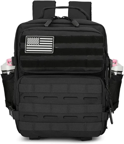 Vista 2 de Mini mochila táctica de 9L para hombres y mujeres, mochila táctica pequeña para senderismo, bolsa táctica pequeña, paquete de fitness, Negro