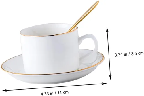 Vista 5 de Homoyoyo Juego de tazas de café taza de té chino, vasos de oro, juegos de vajilla de cerámica, taza de té británica, tazas de café de porcelana