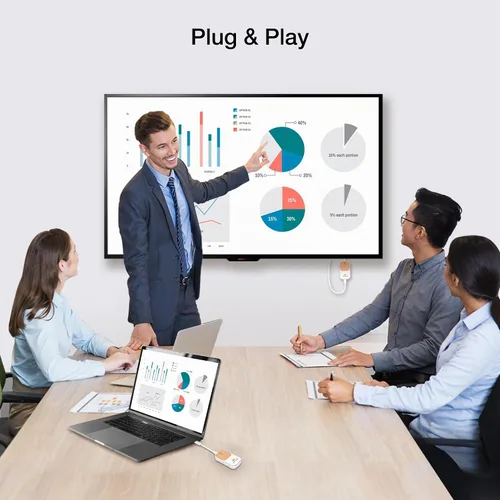 Vista 3 de EZCast Pocket Plus - Receptor y transmisor de pantalla inalámbrico Compatible con USB-C Soporte Miracast y AirPlay Funciona sin modo Alt DP