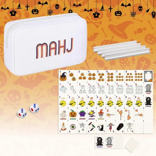 Vista 20 de Soulchen Mini juego de azulejos Mahjong americanos para viajes, viajes