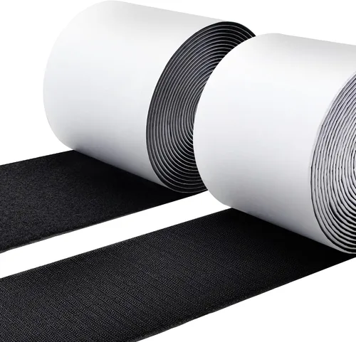 Vista 10 de 1 pulgada x 33 pies de cinta adhesiva de gancho y bucle, tiras de gancho y bucle de nylon multiusos resistentes, rollos de cinta adhesiva