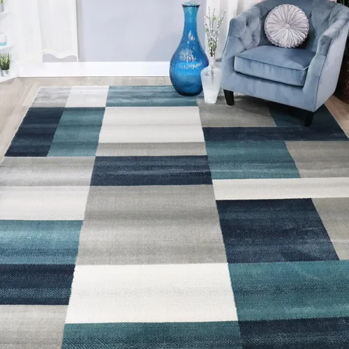 Vista 9 de Superior alfombra de área de la colección diseñador Clifton, 8 mm de altura de apilado, con respaldo de yute, diseño geométrico contemporáneo, Beige