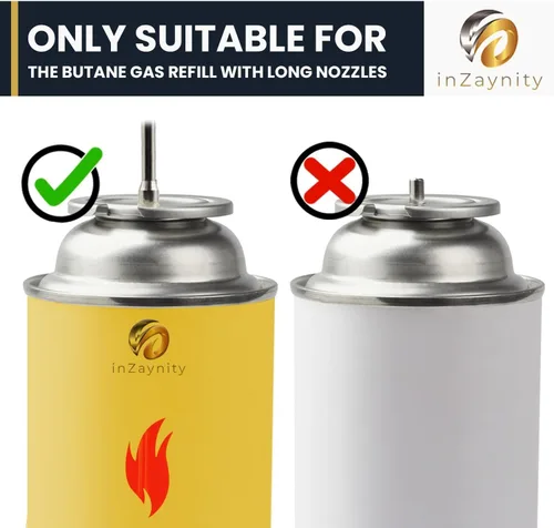 Vista 6 de Antorcha de Butano de Doble Llama - Soplete de Mano Recargable para Cocinar, Soldar y Arte de Resina con Llama Ajustable y Bloqueo de Encendido