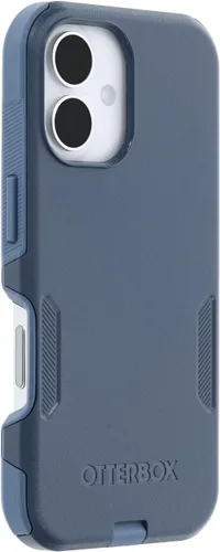Vista 4 de OtterBox Funda para iPhone 16 Commuter Series - Jeans azul bebé, funda delgada y protectora para iPhone, de doble capa, absorción de impactos