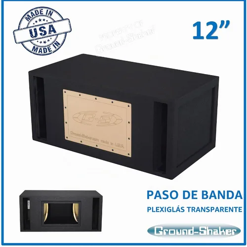 Vista 2 de 12 "doble ranura ventilada con puerto de paso de banda subwoofer caja de altavoz caja de tierra coctelera