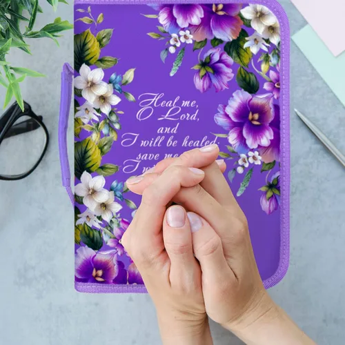 Vista 8 de DEHITE Funda para la Biblia para mujer, fundas de tela prémium para la Biblia para niñas, bolsa de transporte para mujer, ranuras para bolígrafos