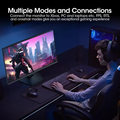 Vista 2 de KOORUI - Monitor para juegos, pantalla Nano IPS QHD de 24", monitor de computadora 1440P 165Hz, pantalla PC 2K de 1ms, 100% sRGB, sincronización