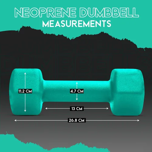 Vista 3 de Fitness Republic Juego de 2 mancuernas de neopreno, antideslizantes, forma hexagonal, pesas libres para tonificación muscular y fortalecimiento