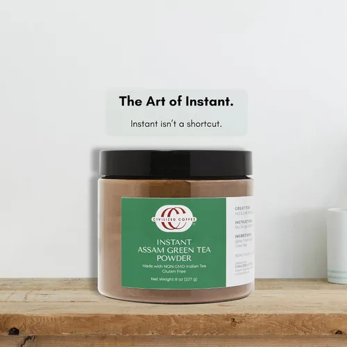 Vista 8 de Civilized Coffee Instant Assam - Té verde en polvo, 8 onzas