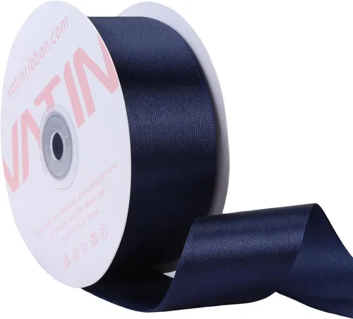 Vista 13 de VATIN Cinta de satén negro sólido de 1-1/2 pulgadas, cinta de tela artesanal de 50 yardas para envolver regalos, arreglos florales, decoración