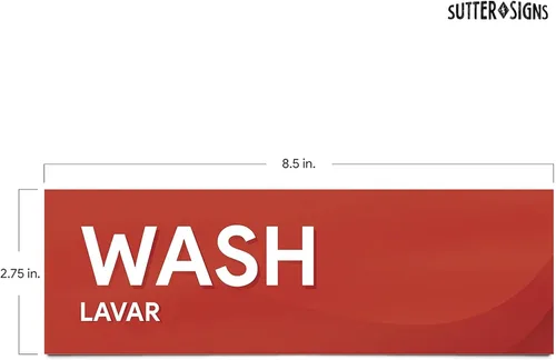 Vista 7 de Etiquetas adhesivas para fregadero de lavado y enjuague Letreros