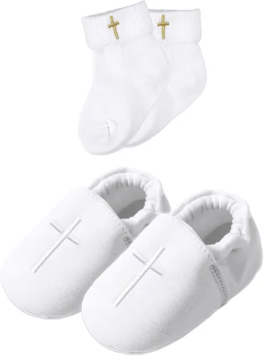 Vista 8 de Baptism Shoes for Baby Boy Infant Soft Sole Christening Sneaker 3-18 Months Blanco (White Shoes)