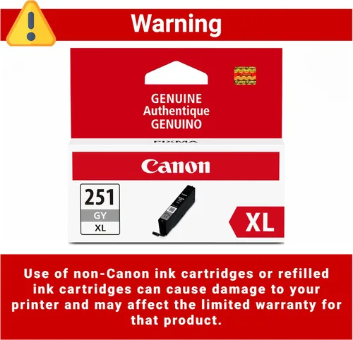 Vista 3 de Canon CLI-251XL tanque de tinta gris, compatible con MG7520, MG7120, iP8720 y iX6820