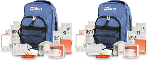 Vista 9 de Blue Coolers Blue Seventy-Two Kits de supervivencia de mochila de emergencia de 72 horas para 1 persona Kit de supervivencia para incendios
