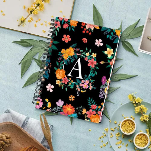 Vista 2 de Cuaderno en espiral de tapa dura de 5.7 x 8 pulgadas, 120 páginas para mujeres y hombres, cuadernos A5 con rayas universitarias, bonito diario